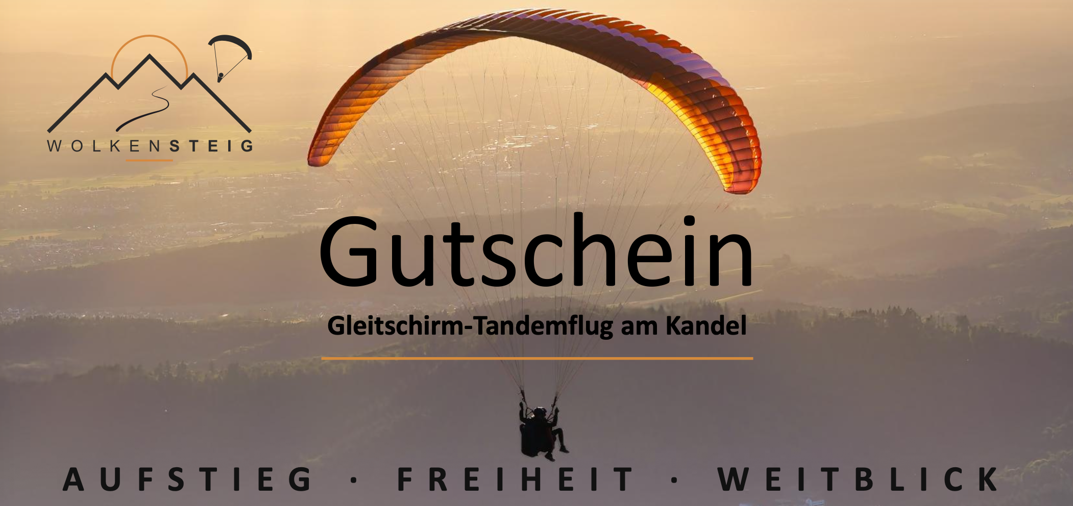 Geschenkgutschein für einen Wolkensteig Tandemflug am Kandel